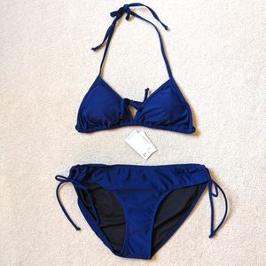 Sunshine Zone navy blue string bikini NWT